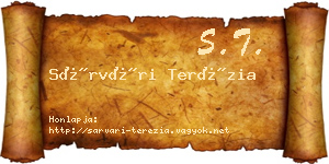 Sárvári Terézia névjegykártya